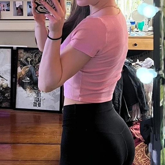 PacSun Basics Light Pink Low Cut Sweater Blouse XS - Picture 3 of 5